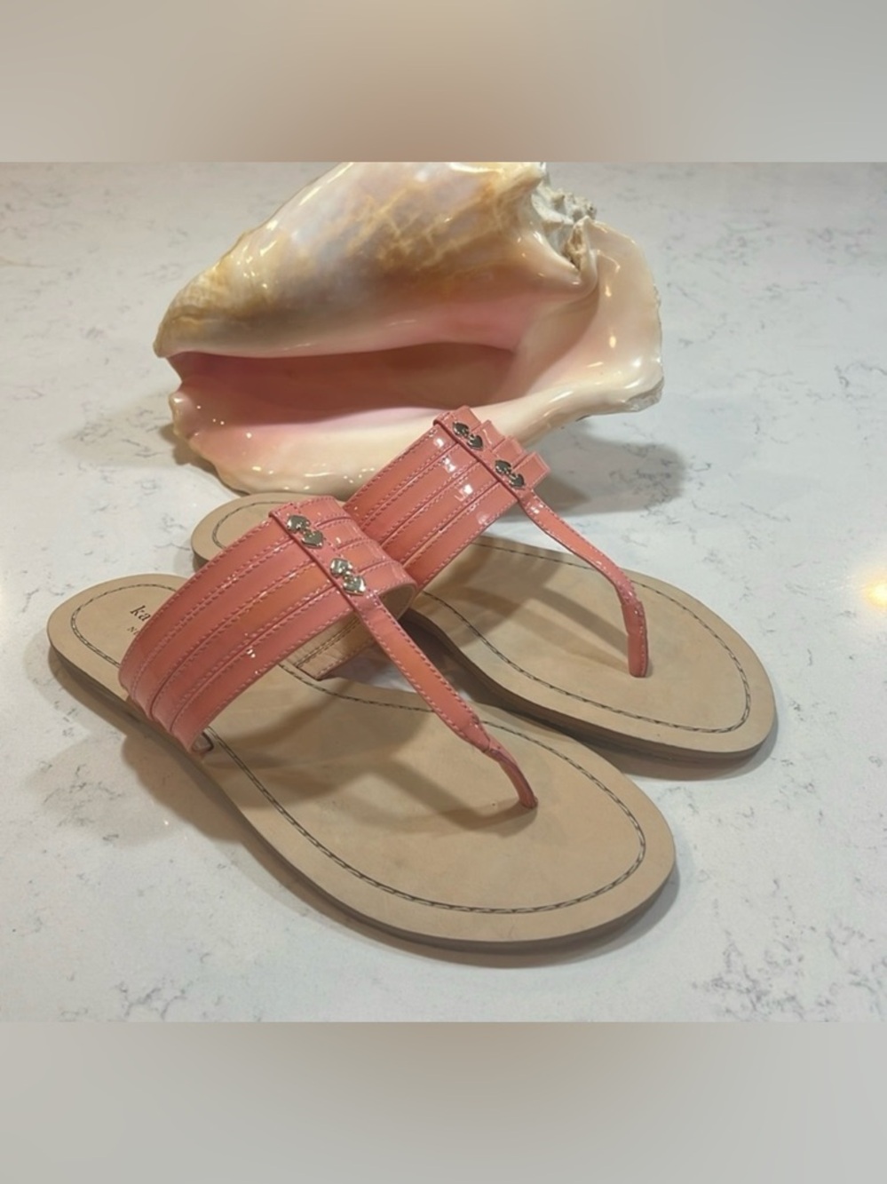 Kate Spade Women's Salmon Studded Slide Sandals Size 6.5